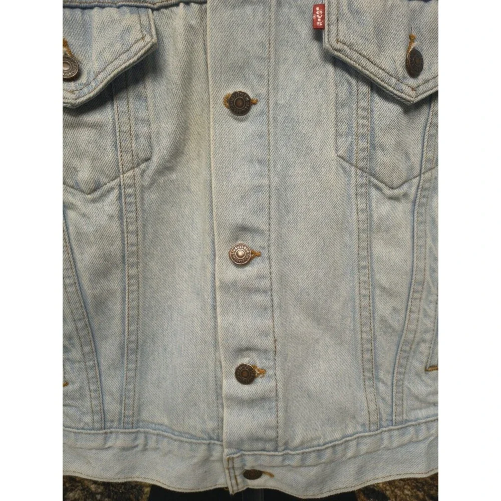 Vintage 1988 LEVI'S 70507 0234 Jean Jacket Size L USA Trucker Denim Light Blue